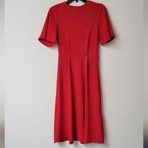 H&M Red Jersey Midi Dress